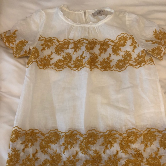 Loft blouse in white with mustard yellow detailing - Picture 1 of 5